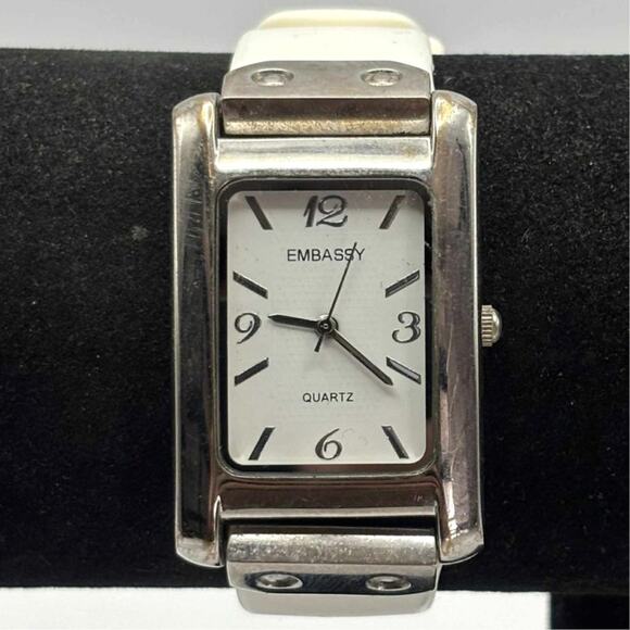 White & Silver Embassy Men's Watch - Picture 1 of 5